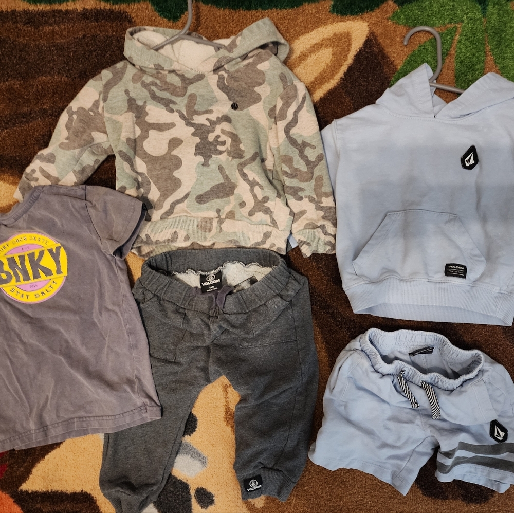 24m Volcom Sweat outfits and Binky Bro shirt lot